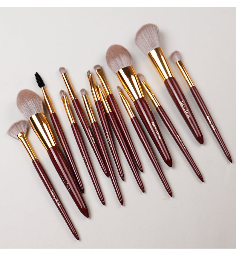 14pcs Professional Makeup Brush Set, Soft Bristled Makeup Brushes for Foundation, Powder, Concealer, Eye Shadow, Blush, Lip Balm, Portable Makeup Tools for Home and Travel, Great for Beginners