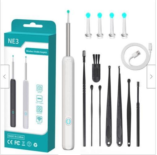 Ear Wax Removal, Ear Cleaner with Camera and Light, Ear Wax Removal Kit with 1296P Otoscope, Ear Cleaning Tool with 8 Ear Spoon