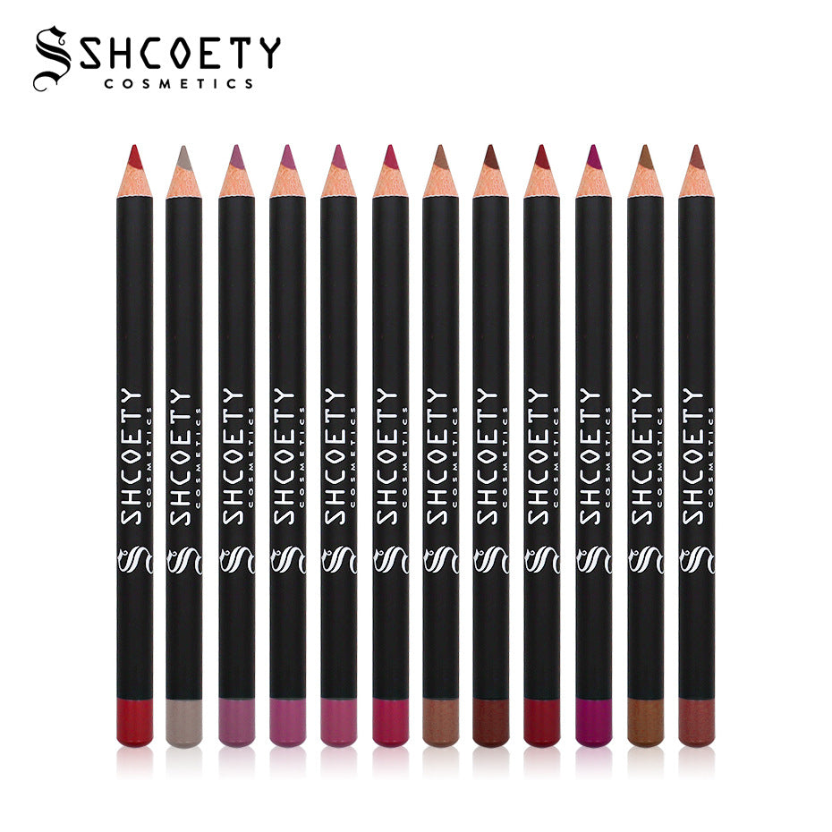 SHCOETY 12-color matte lipstick lip liner set nude color long-lasting non-fading