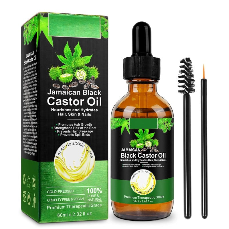 Jamaican Black Castor Oil for Hair Growth, Skin Care, Nails& Cuticles, Nourish the Scalp, Dry Skin Relief, Improve Blood Circulation, Face Body Moisturizer, Lash Serum, Castor Oil for the Unisex(60ml)