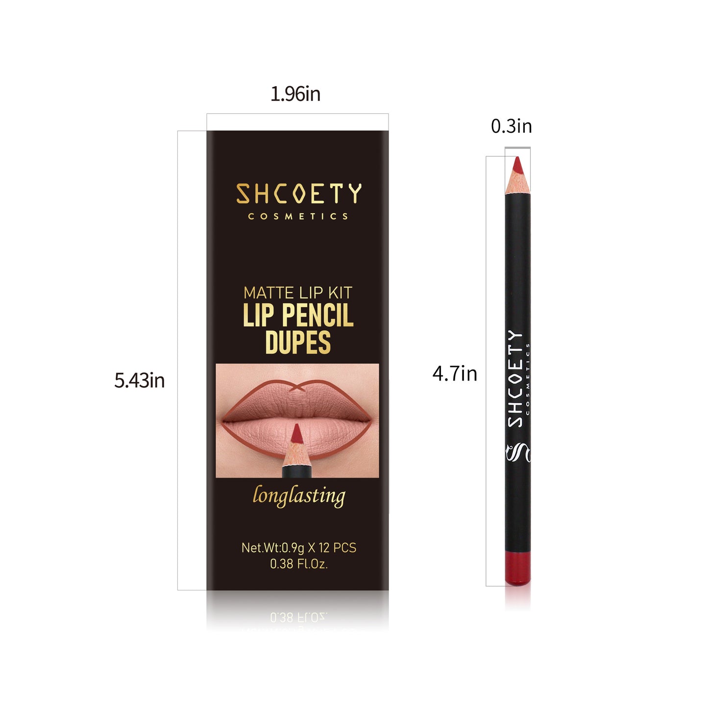 SHCOETY 12-color matte lipstick lip liner set nude color long-lasting non-fading