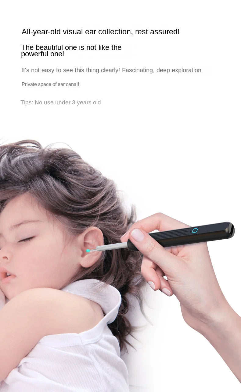 Ear Wax Removal, Ear Cleaner with Camera and Light, Ear Wax Removal Kit with 1296P Otoscope, Ear Cleaning Tool with 8 Ear Spoon