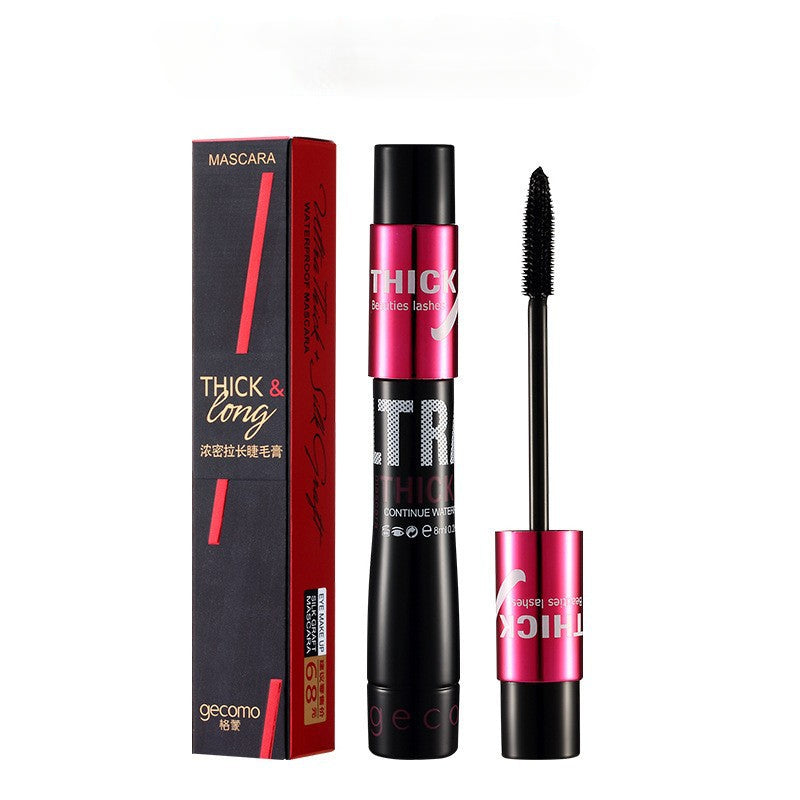 GECOMO Silk Fiber Mascara Set - Waterproof, Thickening, Long-lasting, Non-Smudge, Dual Tube, For Thick and Long Eyelashes